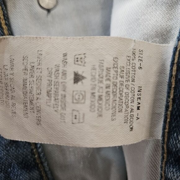 Tommy Hilfiger Boyfriend Jeans Women 6 Cuffed Crop Denim 100% Cotton Y2K - Picture 6 of 13